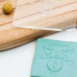 Happy Easter Cross with Doves Raised Cookie Stamp