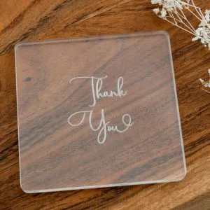 Thank You Script Raised Acrylic Cookie Stamp