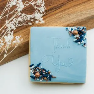 Thank You Script Raised Cookie Stamp