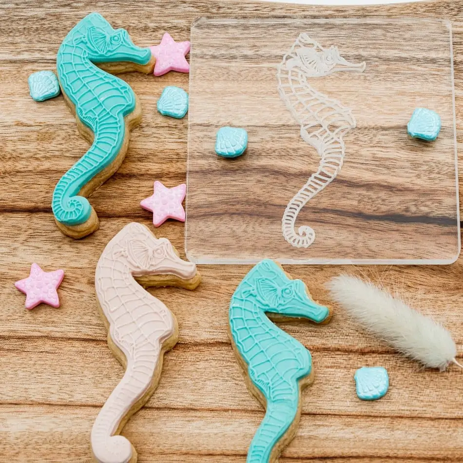 Seahorse Raised Cookie Fondant Stamp