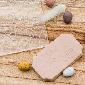 Easter Bunny and Eggs Raised Cookie Texture Stamp