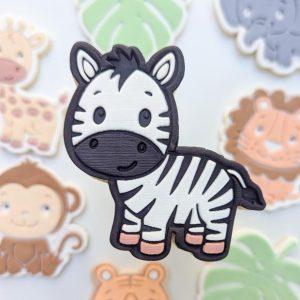 Zebra Safari Animal Raised Cookie Stamp & Cutter