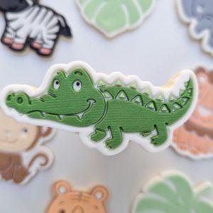 Crocodile Safari Animal Raised Cookie Stamp & Cutter