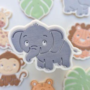 Elephant Safari Animal Raised Cookie Stamp & Cutter