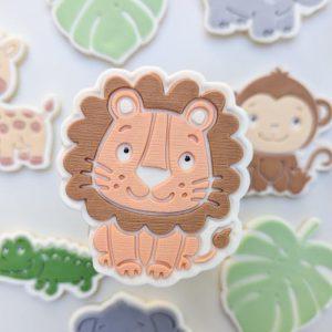 Lion Safari Animal Raised Cookie Stamp & Cutter