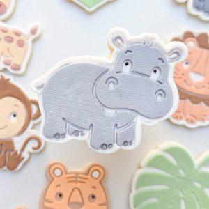 Hippo Safari Animal Raised Cookie Stamp & Cutter
