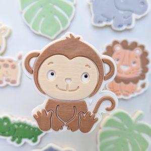 Monkey Safari Animal Raised Cookie Stamp & Cutter