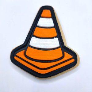 Construction/Traffic Cone Raised Cookie Stamp & Cutter