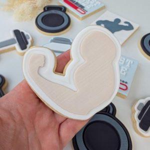 Flexing Bicep Raised Cookie Stamp & Cutter