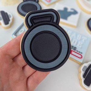 Kettlebell Raised Cookie Stamp & Cutter