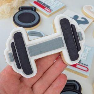 Dumbbell Raised Cookie Stamp & Cutter