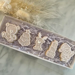 5 mini Christmas cookie stamp and cutter set