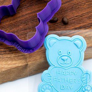 Happy Father's Day Love Heart Bear Cookie Cutter