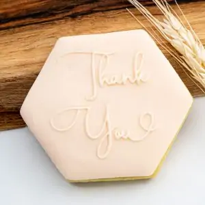 Thank You Script Raised Cookie Fondant Embosser Stamp