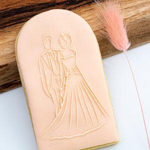 Bride and Groom Raised Cookie Stamp