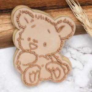 Scruffy Teddy Bear Raised Cookie Stamp