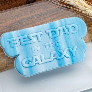 Best Dad in the Galaxy (Star Wars Font) Raised Cookie Stamp