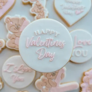 Happy Valentines Day Script Cookie Stamp