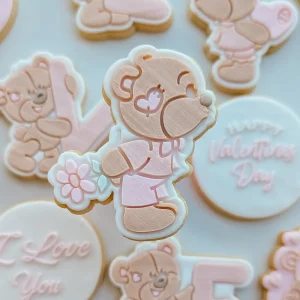 Kissing Teddy Boy Cookie Stamp & Cutter Set