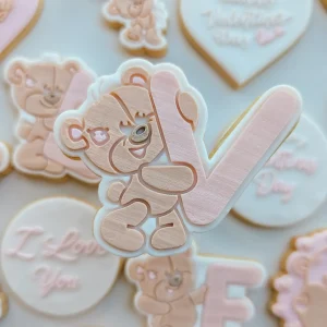 Teddy Letter - V Cookie Stamp & Cutter Set