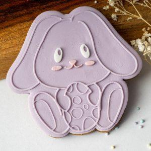 Cute Easter Bunny Holding an Eater Egg Cookie Stamp