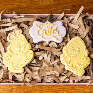 Happy Easter Chickens Cookie Stamp and Cookie Cutter Bundle