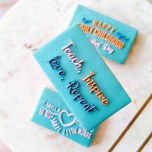 Teach inspire love repeat cookie stamp