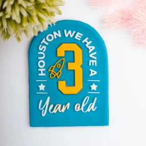 Houston We Have a 3 Year Old Third birthday Cookie stamp
