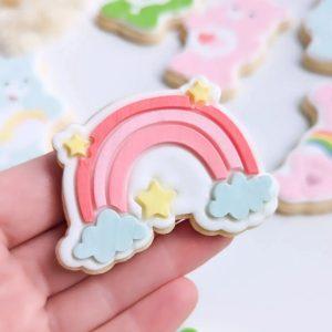 Rainbow Clouds Raised Cookie Stamp and Cutter