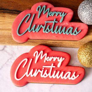 Merry Christmas Script Cookie Stamp