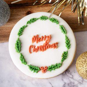 Merry Christmas Wreath Cookie Stamp