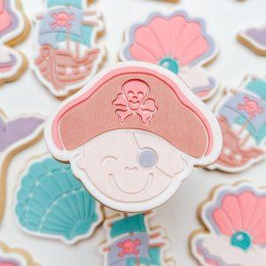 Pirate Face Raised Cookie Stamp & Cutter