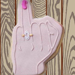 Hand with Ring Finger Raised Stamp and Cutter