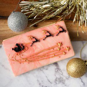 Santa Sleigh and Reindeer Cookie Stamp with Light Trail