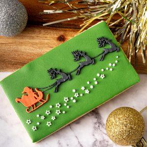 Santa's Sled and Reindeer Christmas Cookie Stamp