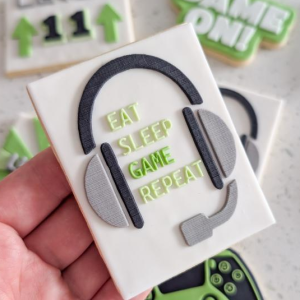 Eat Sleep Game Repeat Raised Cookie Stamp