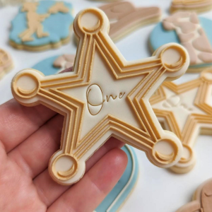 Sheriff Star Raised Cookie Stamp and Cutter