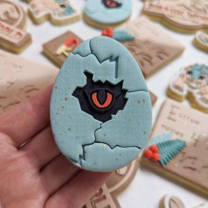 Dinosaur Egg with Eye Raised Cookie Stamp & Cutter