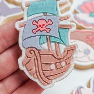 Pirate Ship Raised Cookie Stamp & Cutter