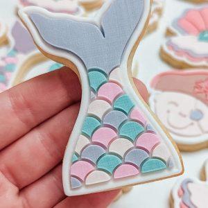 Mermaid Tail Raised Cookie Stamp & Cutter