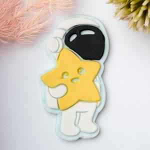 Astronaut holding star Raised Cookie Stamp