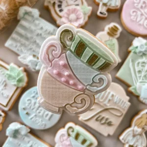 Teacup Stack Alice in Wonderland Theme Cookie Stamp