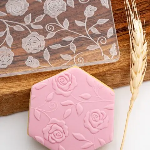 Roses Cookie Fondant Raised Texture Stamp