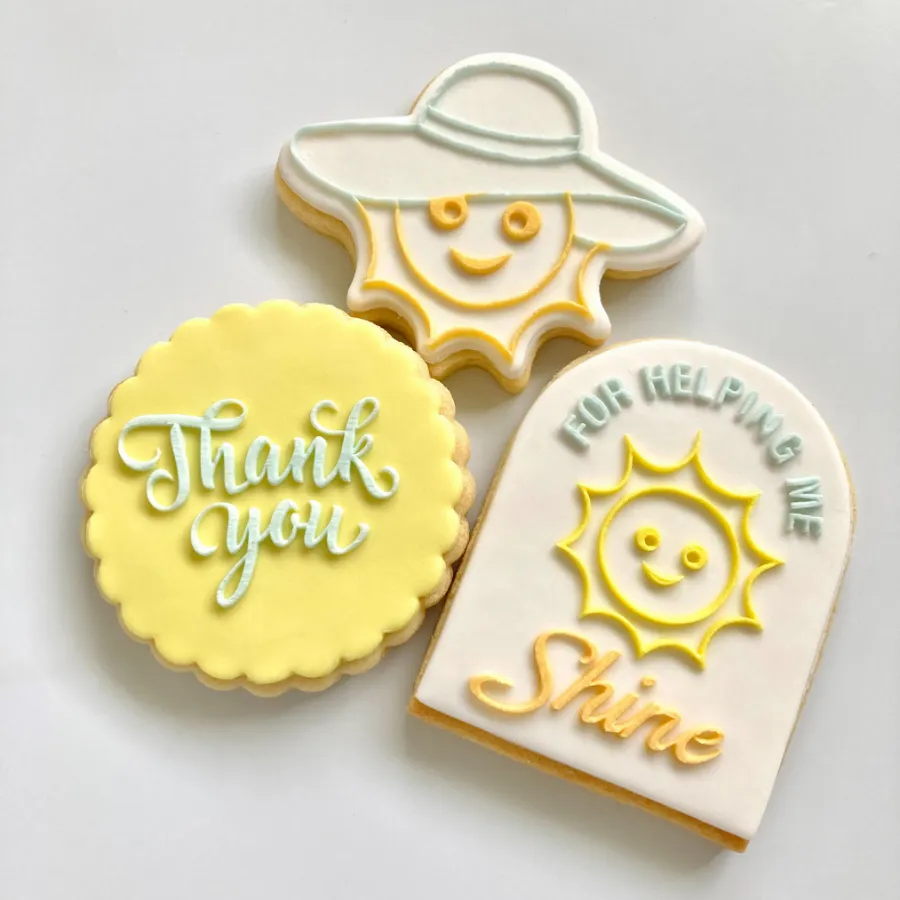 Thank you for helping me shine teacher appreciation cookie stamp and cutter bundle
