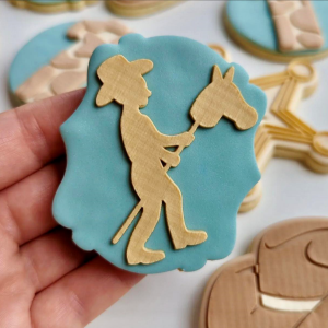 Boy on Hobby Horse Raised Cookie Stamp