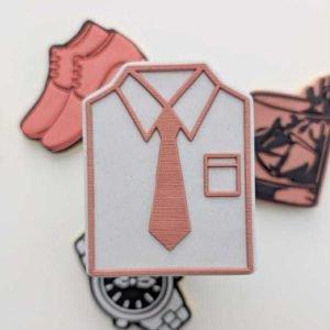 Shirt and Tie Raised Cookie Stamp and Cutter Set