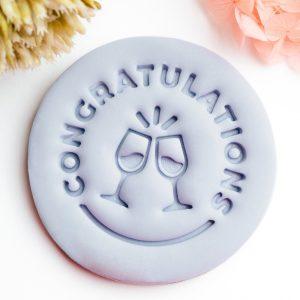 Hip Hip Hooray Line Cookie Stamp - Fondant Embosser and Cookie Cutter Set - Happy Birthday Celebration Cookies