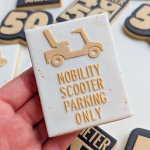 Mobility Scooter Parking Raised Cookie Stamp