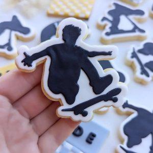 Boy On Skateboard Silhouette Raised Cookie Stamp and Cutter