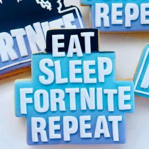 Eat Sleep Fortnite Raised Cookie Stamp and Cutter